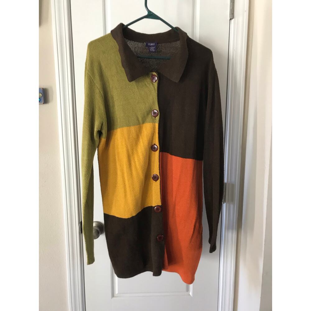 Vintage Resource Women’s Size Large Block Colored Cardigan